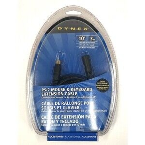 Dynex 10' PS/2 Mouse & Keyboard Extension Cable - DX-C101811 Black 3m